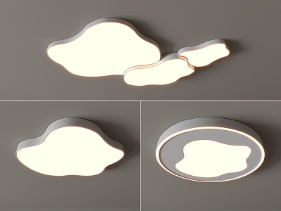 Modern Ceiling Lamp Cloud-shaped Ceiling Lamp Geometric Ultra-thin Bedroom Living Room Children's Room Simple 3d model