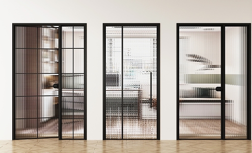 Modern sliding door glass sliding door 3d model