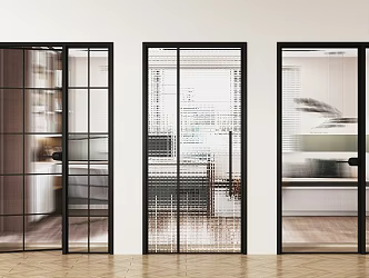 Modern sliding door glass sliding door 3d model