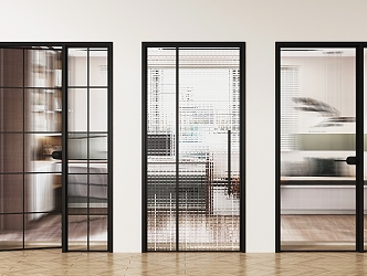 Modern sliding door glass sliding door 3d model