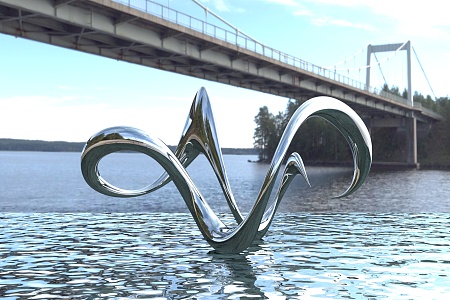 Modern Urban Sculpture Landscape Waterscape Sculpture 3d model