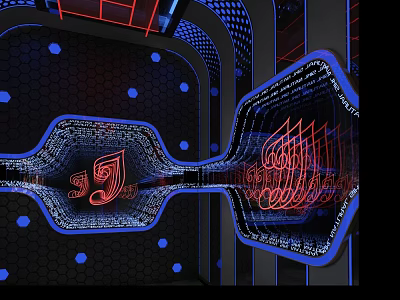 Modern KTV Interior Design With Neon Lights Music Notes And Digital Displays 3d model