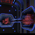 Modern KTV Interior Design With Neon Lights Music Notes And Digital Displays