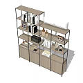 Simple bookshelf antique shelf display rack 3d model