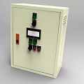 Industrial Control Panel Featuring Front Display Control Buttons and Internal Relays Terminal Blocks 3d model