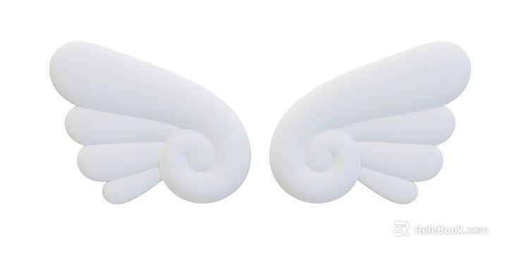 Elegant White Wing Shaped Plate Decoration For Tabletop 3d model