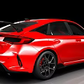 Red Honda Type R Sports Sedan With Black Alloy Wheels And Aerodynamic Design