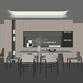 Modern Restaurant Dining Table and Chair Island Table Island Table 3d model