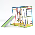 Colorful Outdoor Playground Equipment with Slide Swing Climbing Frame and Ladder
