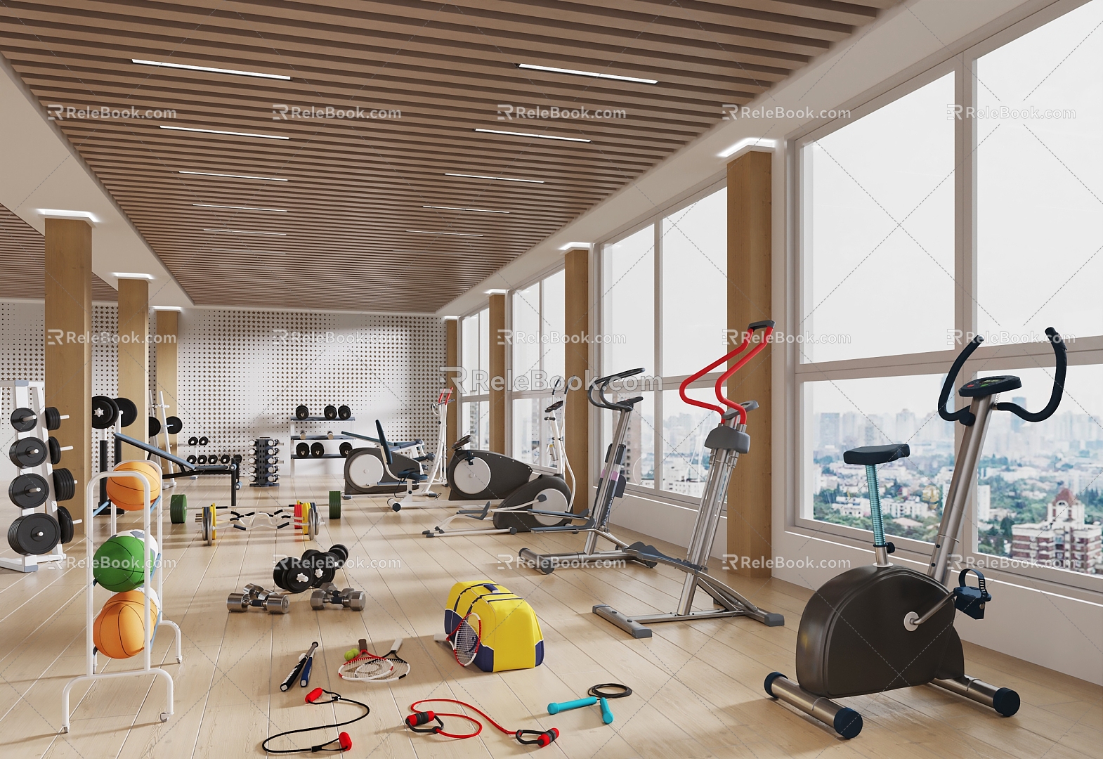 Modern Gym Fitness Equipment 3d model