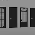 Black Hinged Doors In Various Styles With Glass Panels For Modern Interior Design