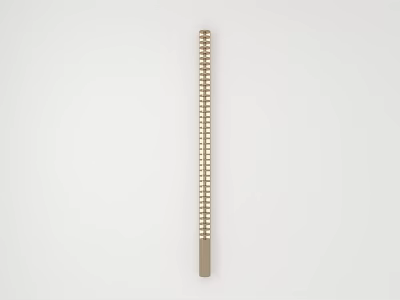 Modern Slim Metal Wall Light Featuring Perforated Pattern On White Wall Background 3d model