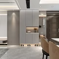Modern Living and Dining Room Interior With Open TV Wall Sofa Coffee Table And Plants