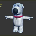 White Cartoon Dog Character With Red Collar Yellow Bell And Open Arms