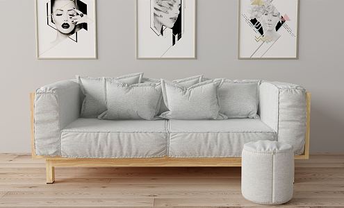 Nordic double sofa 3d model