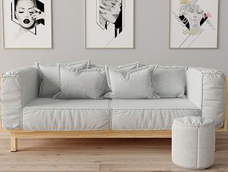 Nordic double sofa 3d model