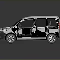 minibus minivan driverless bus school bus van box car 3d model