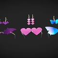 Trendy Jewelry Earrings With Butterfly Heart Bat Shapes In Colorful Design For Women