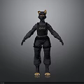 Cat Shaped Tactical Character With GIGN Logo Black Gear And Orange Ears Paws