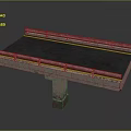 Bridge Structure With Deck Yellow Lane Lines Metal Guardrails And Concrete Pier Design