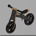 Wooden Kids Balance Bike With Black Frame Two Wheels And Simple Design