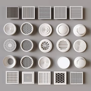 Modern vent square round vent air conditioner air outlet 3d model