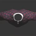 Stylish Short Sleeved Polo Shirt With White Collar And Pink Blue Geometric Pattern