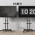 Two 65 Inch TVs on Mobile Wheeled Stands with Display Screens