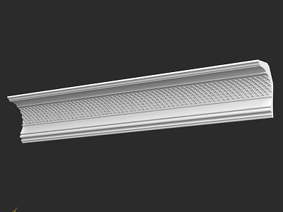 White Decorative Architectural Molding With Textured Patterns For Interior Design 3d model