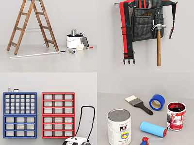 Modern tool workshop gardening equipment 3d model