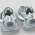 Light Blue And Gray Mesh Sneakers With Tied Laces And Vintage Sole Design
