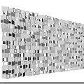 Modern Geometric Room Divider with Gray Cube Panels and Metal Frame Design 3d model