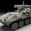 Military Armored Vehicle With 6x6 Wheels Camouflage Paint And Weapon System