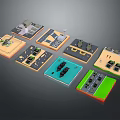 Modern Cartoon Scene Mars Camp Military Base Army Camp 3d model