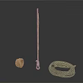 Metal Rod Coiled Metal Spring and Black Cable Coil Collection