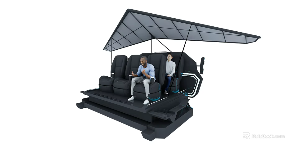 Modern Interactive Dual Seating System With Control Controllers For Virtual Experience 3d model