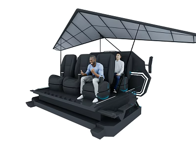 Modern Interactive Dual Seating System With Control Controllers For Virtual Experience 3d model