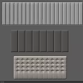 Upholstered Wall Panels With White Gray Striped And Tufted Design Styles 3d model