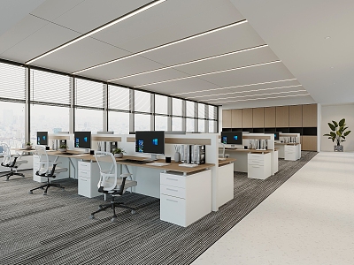 Modern public office area Open office area Staff seat 3d model