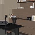 Middle Ancient Study Retro Study Middle Ancient Chandelier Middle Ancient Bookcase Middle Ancient Desk Middle Ancient Single Chair Washing and Drying suit 3d model