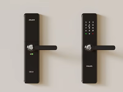Philips Smart Door Locks With Black Design Digital Keypad And Fingerprint Scanner 3d model