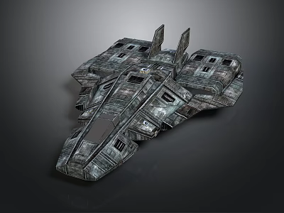 Futuristic Cosmic Spaceship With Metallic Texture And Complex Structure For Space Exploration 3d model