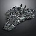 Futuristic Cosmic Spaceship With Metallic Texture And Complex Structure For Space Exploration