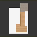 Modern Wooden Staircase With Black Metal Railings And White Platform Base