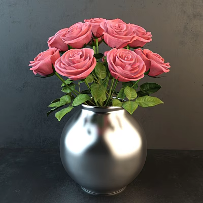 Modern Vase Rose 3d model