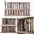 Natural Handmade Wooden Wall Decor with Rustic Branch Design and Shelf