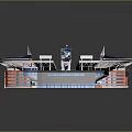 Detailed Lumen Field Stadium Model With Seating Sections And Blue Exterior