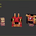 Pixel Art Style Train And Other Models On