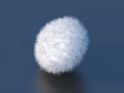 White Fluffy Ball Home Living Product With Soft Texture Ideal For Home Decor 3d model