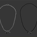 Two Fashionable Necklaces With Colorful Dog Tag Pendants Silver Chain And Black Cord